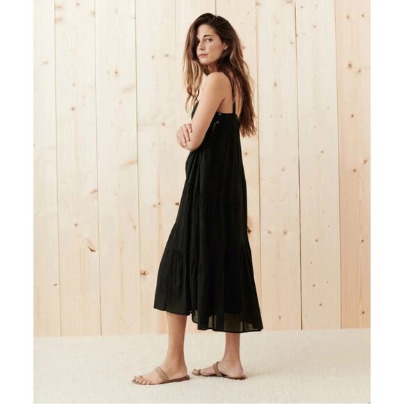 Jenni Kayne Summer Sun Dress Cotton Linen Black Size Small Vacation - Picture 1 of 7